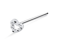 Balls Heart Shaped Silver Straight Nose Stud NSKA-1011